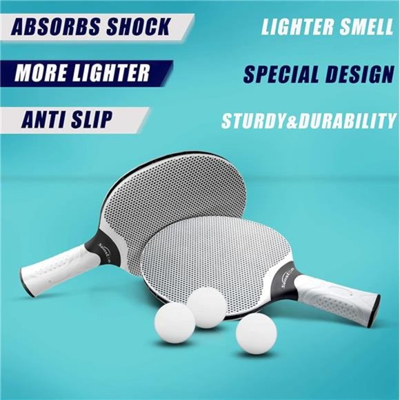 Table Tennis Rackets Set, Professional Table Tennis Racket, Composite Rubber - Picture 3 of 6